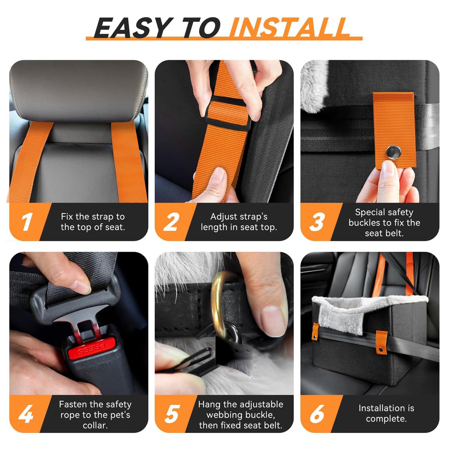 Portable Seat With Clip-On Safety Leash